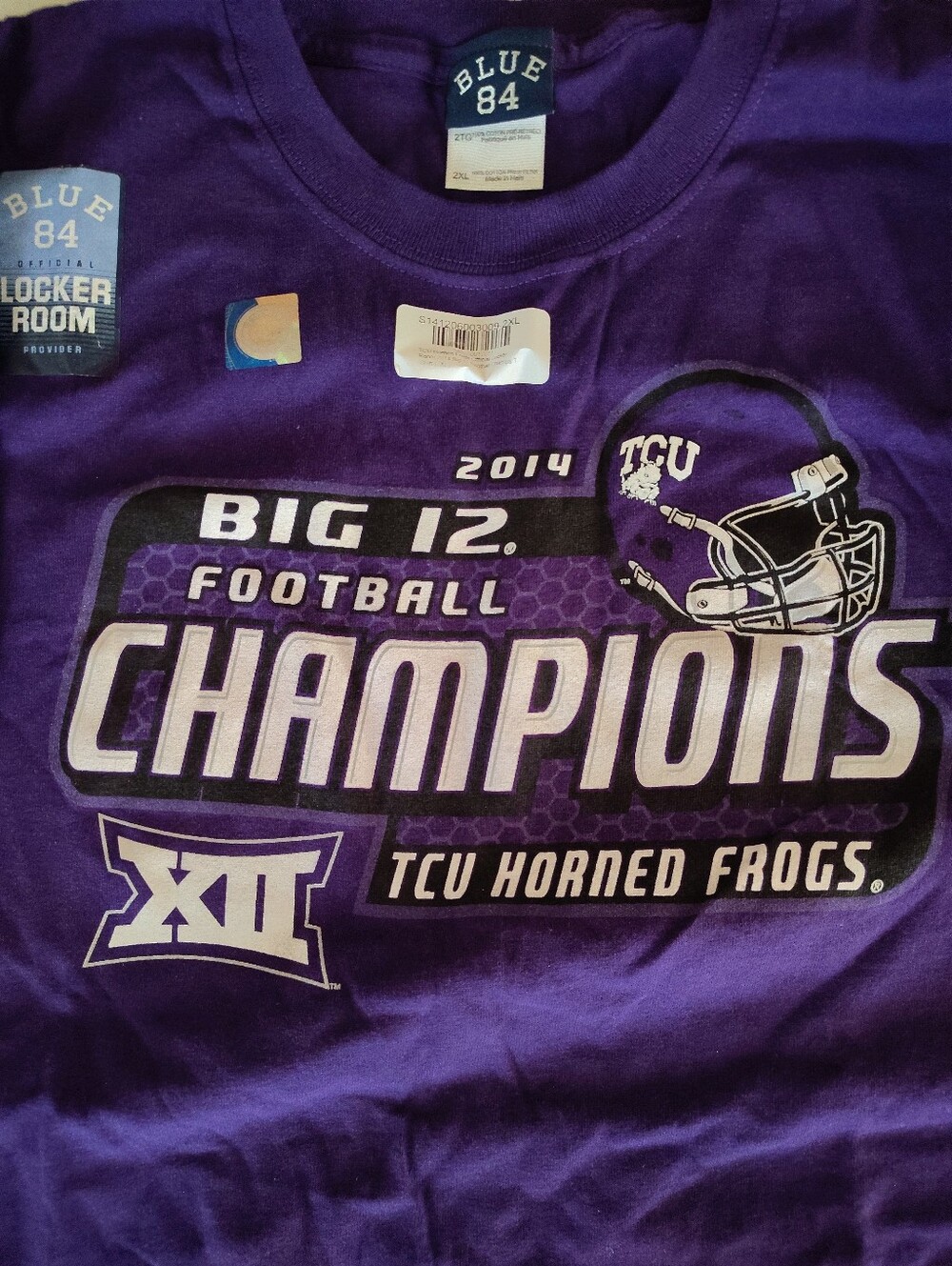 Blue 84 TCU Horned Frogs Purple Big 12 Champions Tee Size 2XL
